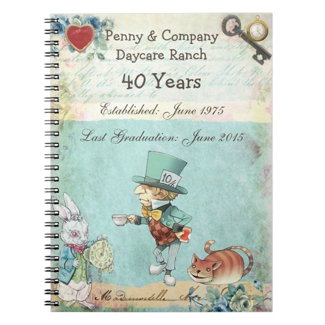 Mad Hatter Wonderland Retirement Guest Book (Front)