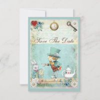 Mad Hatter Wonderland Wedding Save The Date