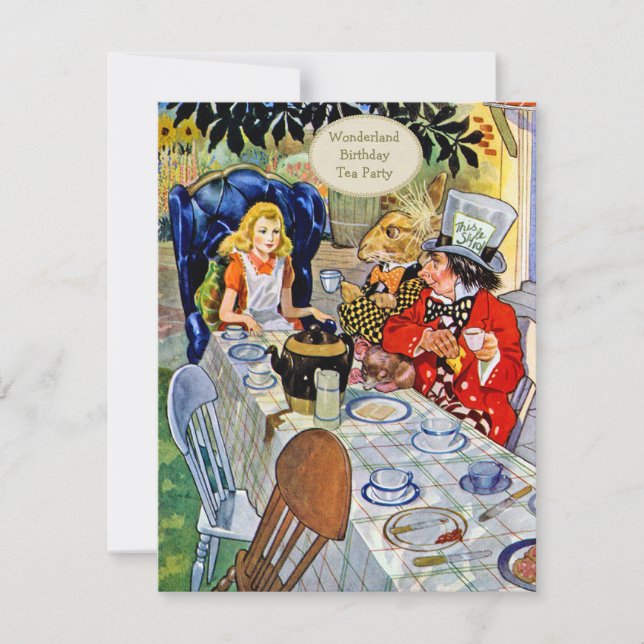 Mad Hatter's Birthday Tea Party Invitation (Front)