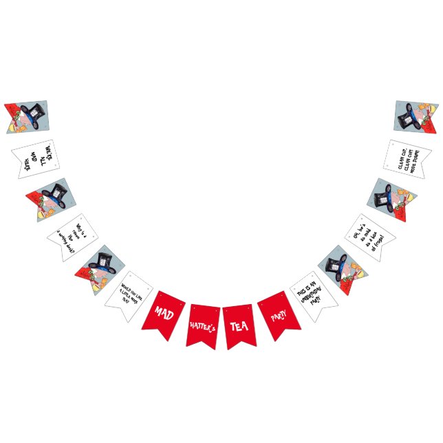 Mad Hatter's Tea Party Bunting Flags (All)