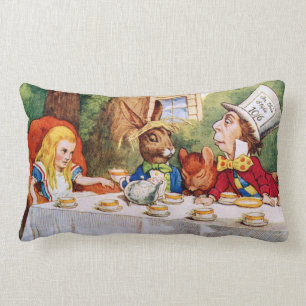 Mad Hatter's Tea Party in Wonderland Lumbar Pillow