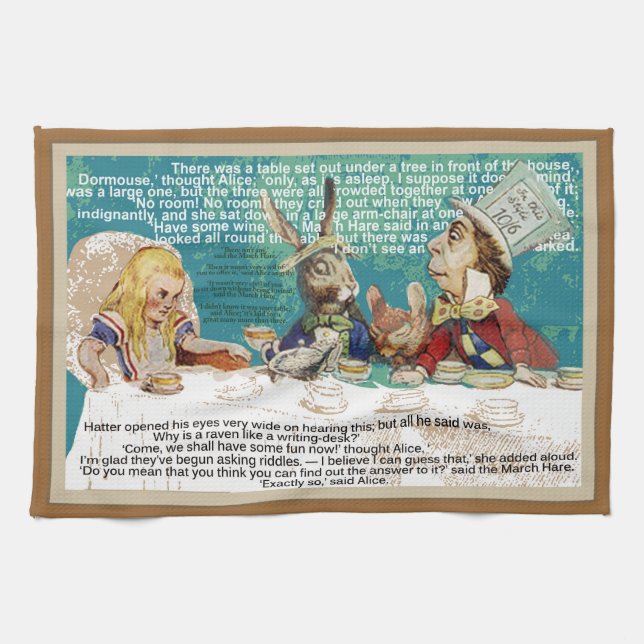 Mad Hatter's tea party Kitchen Towel (Horizontal)