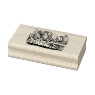 Mad Hatters Tea Party Personalize Rubber Stamp