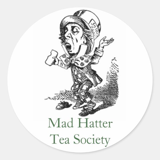 Mad HatterTea Society Classic Round Sticker (Front)
