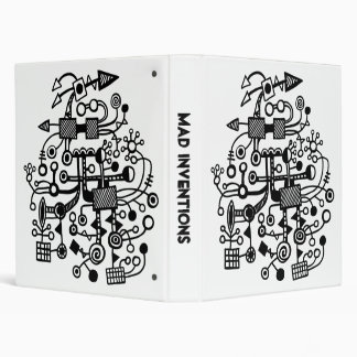 Mad Inventions - Black on White (1") Binder