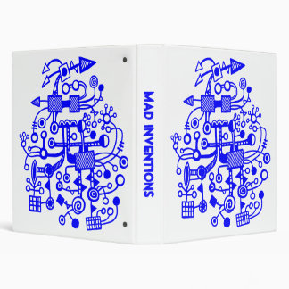 Mad Inventions - Blue on White (1") Binder