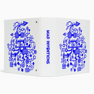 Mad Inventions - Blue on White (2.0") Binder