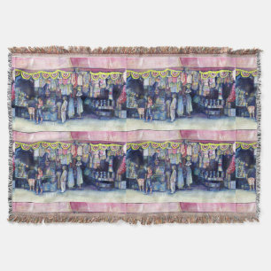 Mad Man on Market and Main, Singapore Throw Blanket