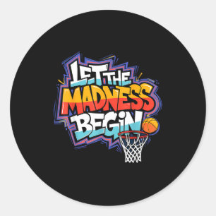 Mad march begin basketball graffiti squad classic round sticker