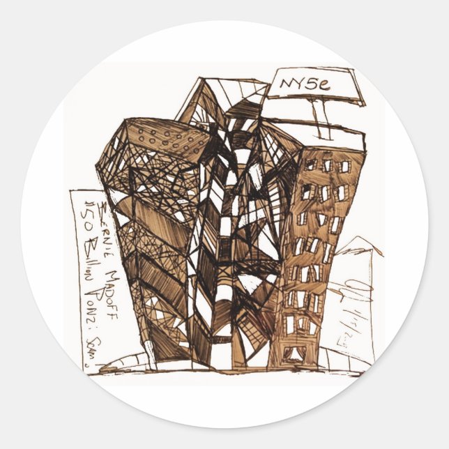 mad off white classic round sticker (Front)