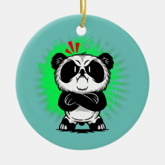 Mad Panda Angry Bear Cool Panda Kids Men Women Ceramic Ornament