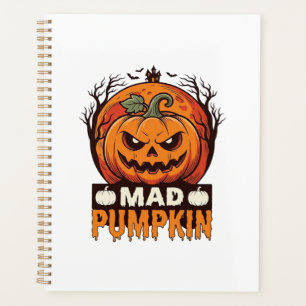 Mad Pumpkin Halloween Vintage Engraving Design_1 Planner