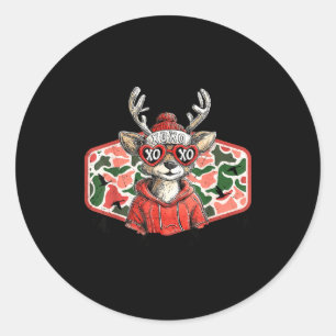 Mad Retro Love For My Mama Camo Deer Hunting Valen Classic Round Sticker