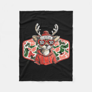 Mad Retro Love For My Mama Camo Deer Hunting Valen Fleece Blanket