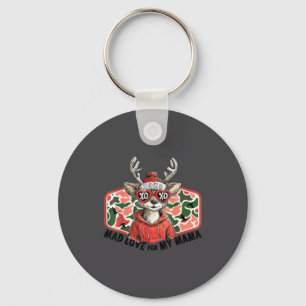 Mad Retro Love For My Mama Camo Deer Hunting Valen Keychain