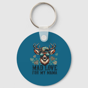 Mad Retro Love For My Mama Camo Deer Hunting Valen Keychain