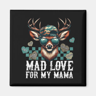 Mad Retro Love For My Mama Camo Deer Hunting Valen Magnet