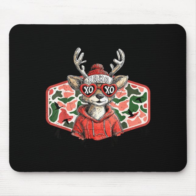 Mad Retro Love For My Mama Camo Deer Hunting Valen Mouse Pad (Front)