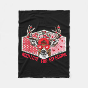 Mad Retro Love For My Mama Deer Hunting Happy Vale Fleece Blanket
