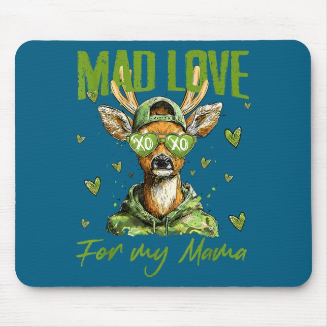 Mad Retro Love For My Mama Deer Hunting Happy Vale Mouse Pad (Front)