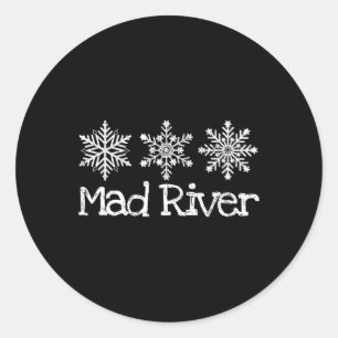 Mad River Mountain Ohio Ski Skiier Skiing Snowflak Classic Round Sticker