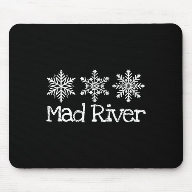 Mad River Mountain Ohio Ski Skiier Skiing Snowflak Mouse Pad (Front)