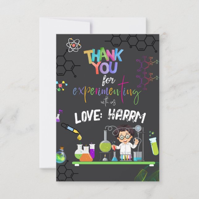 Mad Science Anniversaire carte de remerciements (Devant)