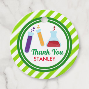 Mad Science Birthday Baby Shower Favour Tags
