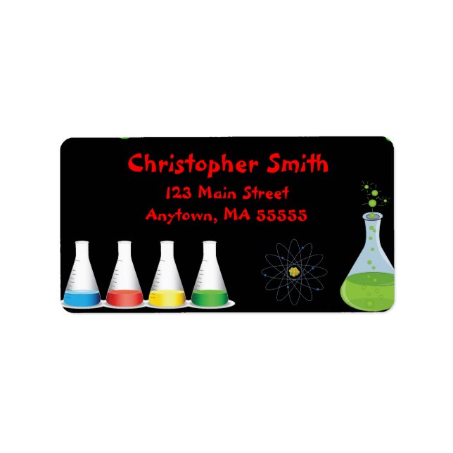 Mad Science Birthday Party Address Labels (Front)