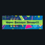 Mad Science Birthday Party Custom Banner Poster<br><div class="desc">Mad Science Birthday Party Custom Banner. Customize with any text.</div>