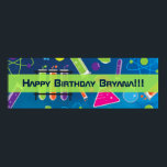 Mad Science Birthday Party Custom Banner Poster<br><div class="desc">Mad Science Birthday Party Custom Banner. Customize with any text.</div>