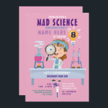 Mad Science Birthday Party Experiment Girls Invitation<br><div class="desc">Mad Science Birthday Party Experiment Invitation. Back included.</div>