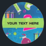 Mad Science Birthday Party Fun Favour Stickers<br><div class="desc">Mad Science Birthday Party Fun Favour Stickers. Customize with any text. Matching items available.</div>