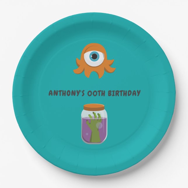 Mad Science Birthday Party Paper Plate (Front)