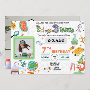 Mad Science Party, scientifique Invitation d'anniv