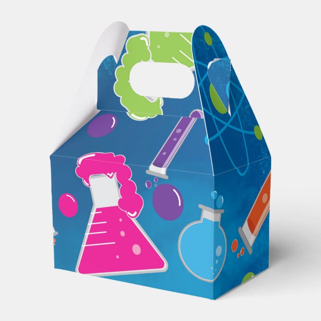 Mad Science Scientist Birthday Party Favour Boxes (Front Side)