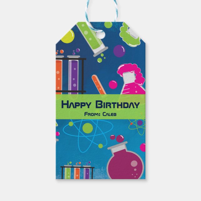 Mad Science Scientist Birthday Party Gift Tag (Front)