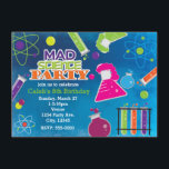 Mad Science Scientist Birthday Party Invitations<br><div class="desc">Mad Science Scientist Birthday Party Invitations. Customize with any text. Matching items are available.</div>
