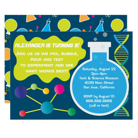 Mad Science Scientist Birthday Party Invitations | Zazzle.ca