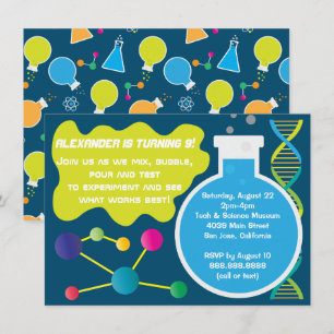 Mad Science Scientist Birthday Party Invitations