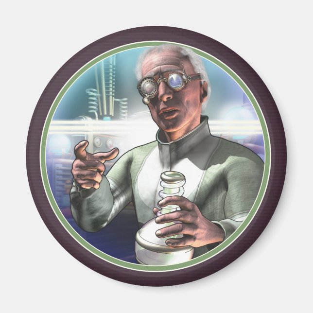 Mad Scientifique #1 Magnet rond (Devant)