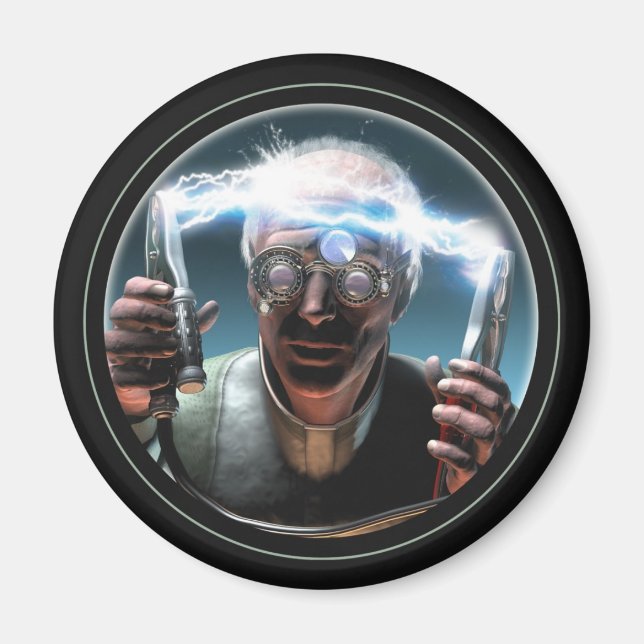Mad Scientifique #2 Magnet rond (Devant)