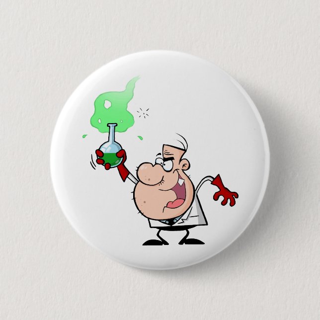Mad Scientist 2 Inch Round Button (Front)