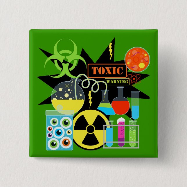 Mad  Scientist 2 Inch Square Button (Front)