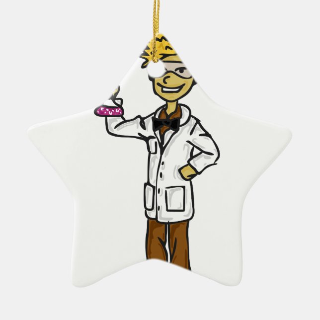 Mad scientist 4 - teenager ceramic ornament (Front)