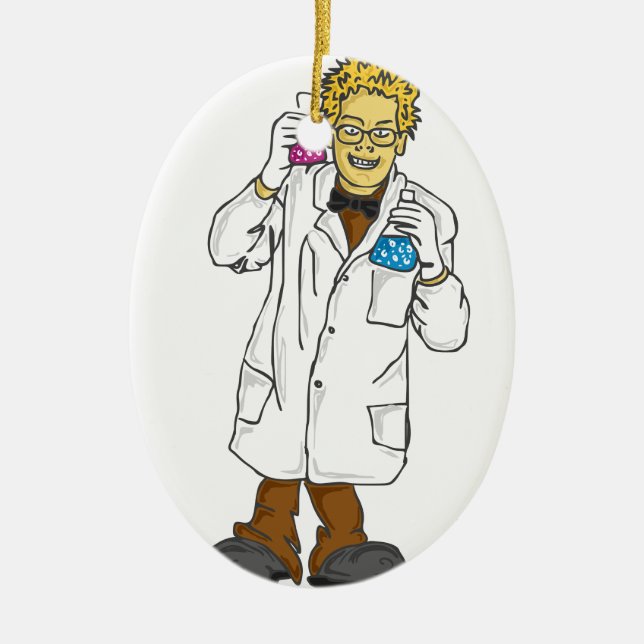 Mad scientist 5 ceramic ornament (Front)