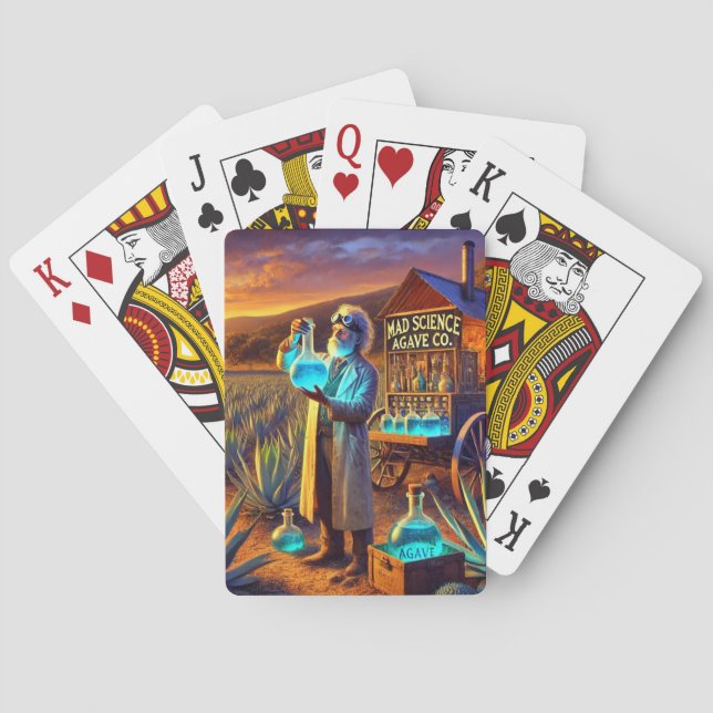 MAD SCIENTIST AGAVE PLAYING CARDS. CARDS (Back)