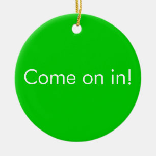 mad scientist at work / Come on in funny door Sign Ceramic Ornament