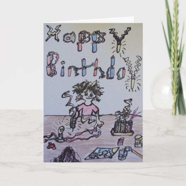 Mad Scientist Birthday Card (Front)