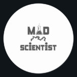 Mad Scientist Electric Science Beaker Classic Round Sticker<br><div class="desc">Proclaim your status as a mad scientist proudly!  complete with electric arc plasma discharge lamp and bubbling chemistry beaker.  Perfect gift for science majors,  students,  teachers, </div>